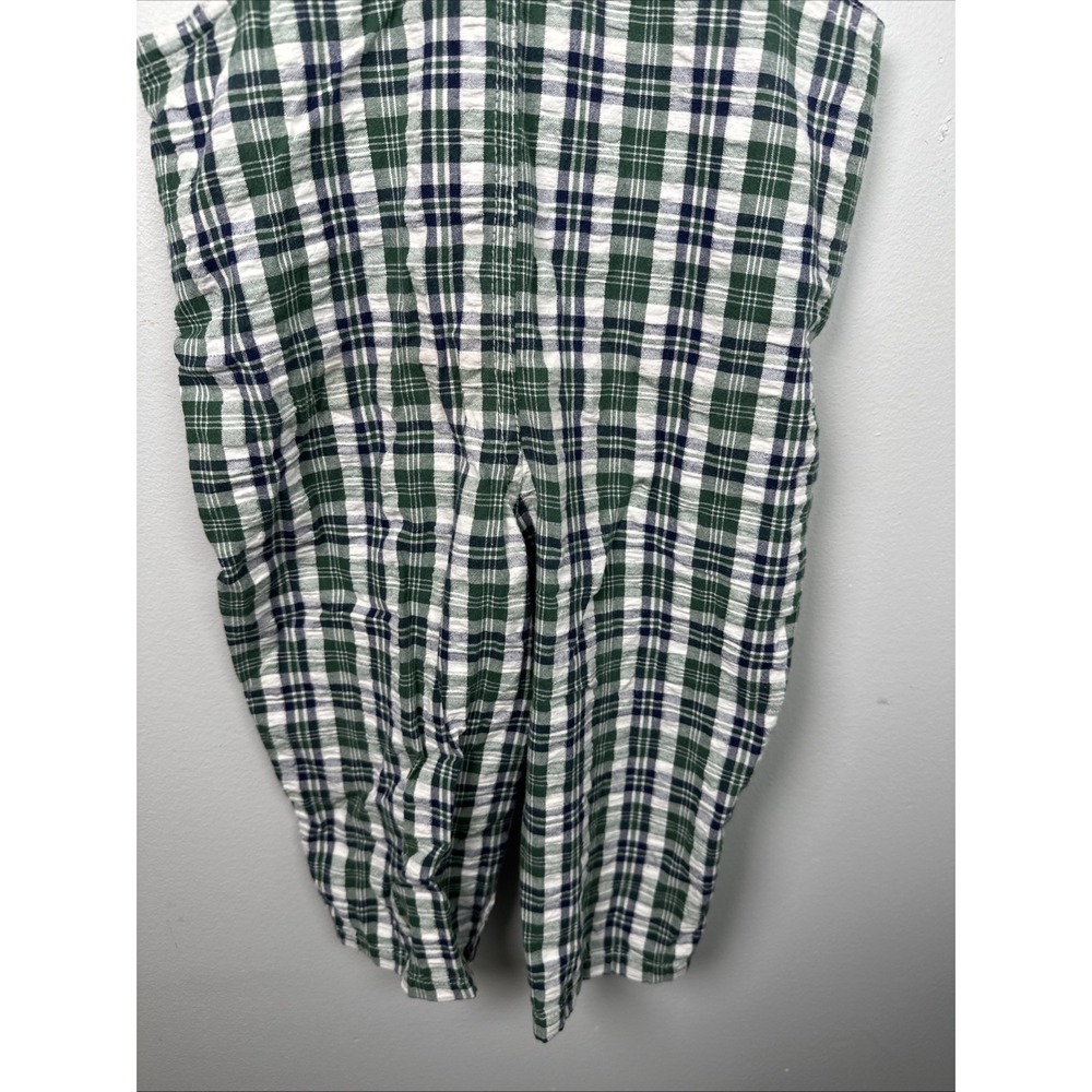 Vintage 24 Mo Baby Overalls Romper Plaid Golf Green Bear Pants 100% Cotton - Picture 11 of 11